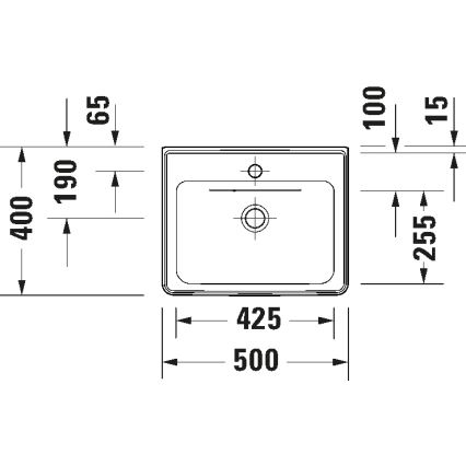 Duravit 742500000 - Конзолна мивка D-NEO 50 x 40 см керамика/бял гланц