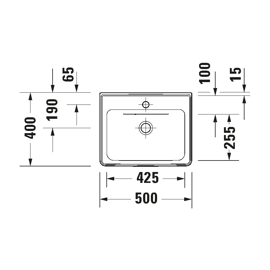 Duravit 742500000 - Конзолна мивка D-NEO 50 x 40 см керамика/бял гланц