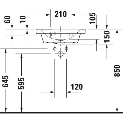 Duravit 742500000 - Конзолна мивка D-NEO 50 x 40 см керамика/бял гланц