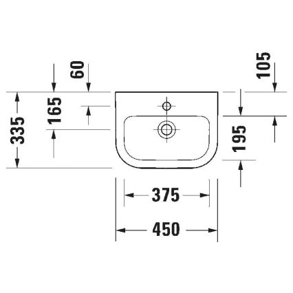 Duravit 7484500002 - Стенно монтирана мивка D-CODE 45x33,5 cm керамика/бял гланц