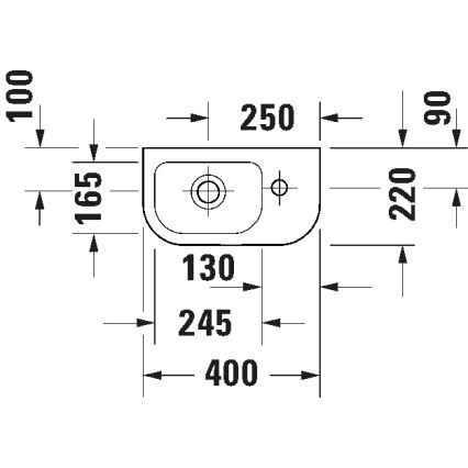 Duravit 7494000412 - Конзолна мивка D-CODE 40x22 cm керамика/бял гланц