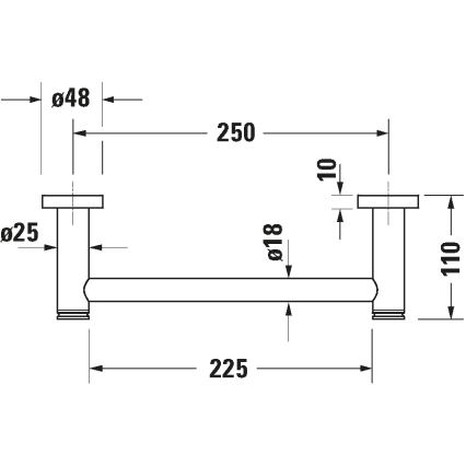 Duravit 99144600 - Дръжка за вана D-CODE 28,4 cm в матово черно