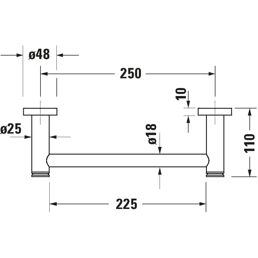 Duravit 99144600 - Дръжка за вана D-CODE 28,4 cm в матово черно