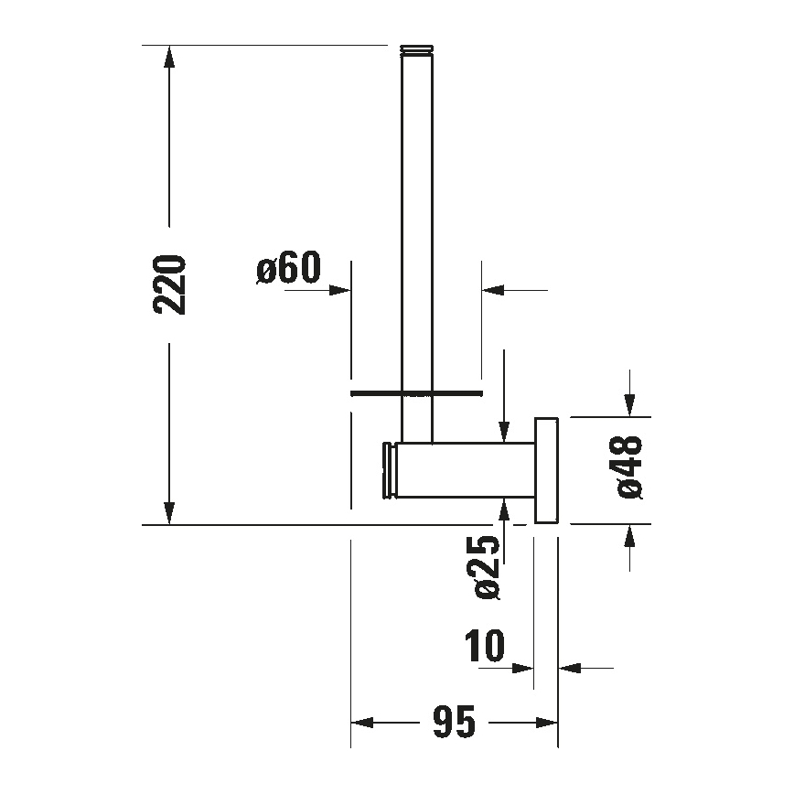 Duravit 99151000 - Държач за тоалетна хартия D-CODE, лъскав хром
