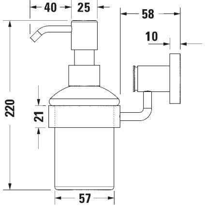 Duravit 99164600 - Стенен дозатор за течен сапун D-CODE 390 ml опалово стъкло/матово черно
