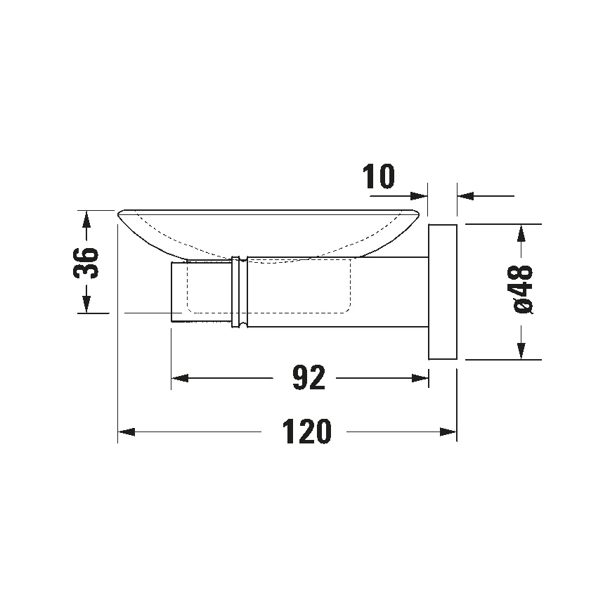 Duravit 99174600 - Стенна сапунерка D-CODE лява матова черна
