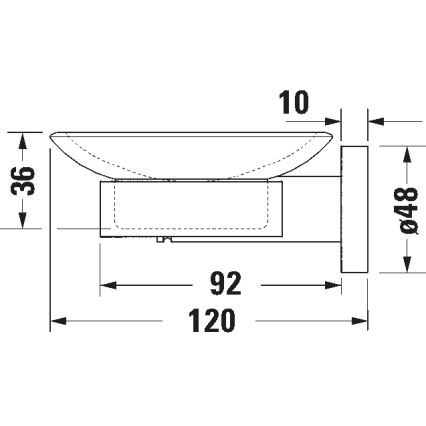 Duravit 99181000 - Стенна сапунерка D-CODE, дясна, полирано хромово покритие