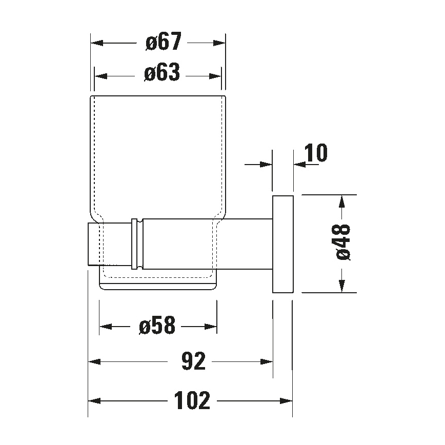 Duravit 99194600 - Стенна поставка за четки за зъби D-CODE лява матова черна
