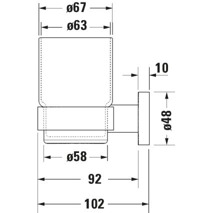 Duravit 99201000 - Стенен държач за четки за зъби D-CODE, десен, лъскав хром