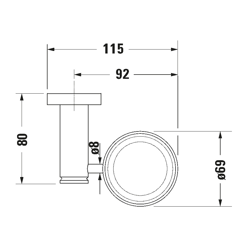 Duravit 99201000 - Стенен държач за четки за зъби D-CODE, десен, лъскав хром