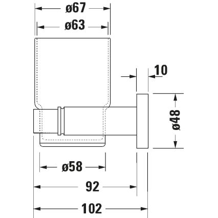 Duravit 99204600 - Стенен държач за зъбни четки D-CODE, десен, матово черен