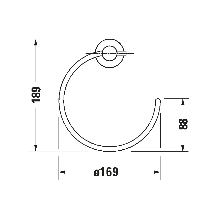 Duravit 99211000 - Стенна закачалка за кърпи D-CODE лъскав хром