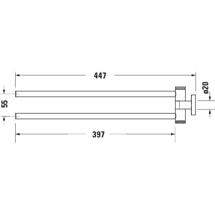 Duravit 99221000 - Стенен държач за кърпи D-CODE 44,7 см лъскав хром