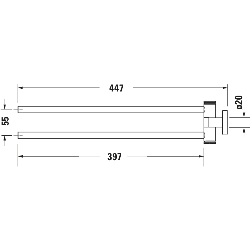 Duravit 99221000 - Стенен държач за кърпи D-CODE 44,7 см лъскав хром