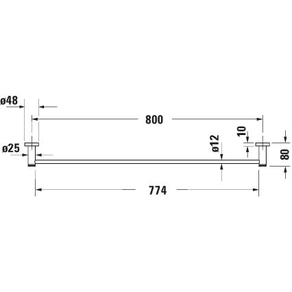 Duravit 99231000 - Стенен държач за кърпи D-CODE 84,5 см, полирано хромово покритие