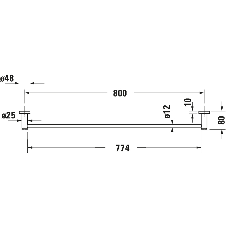 Duravit 99231000 - Стенен държач за кърпи D-CODE 84,5 см, полирано хромово покритие
