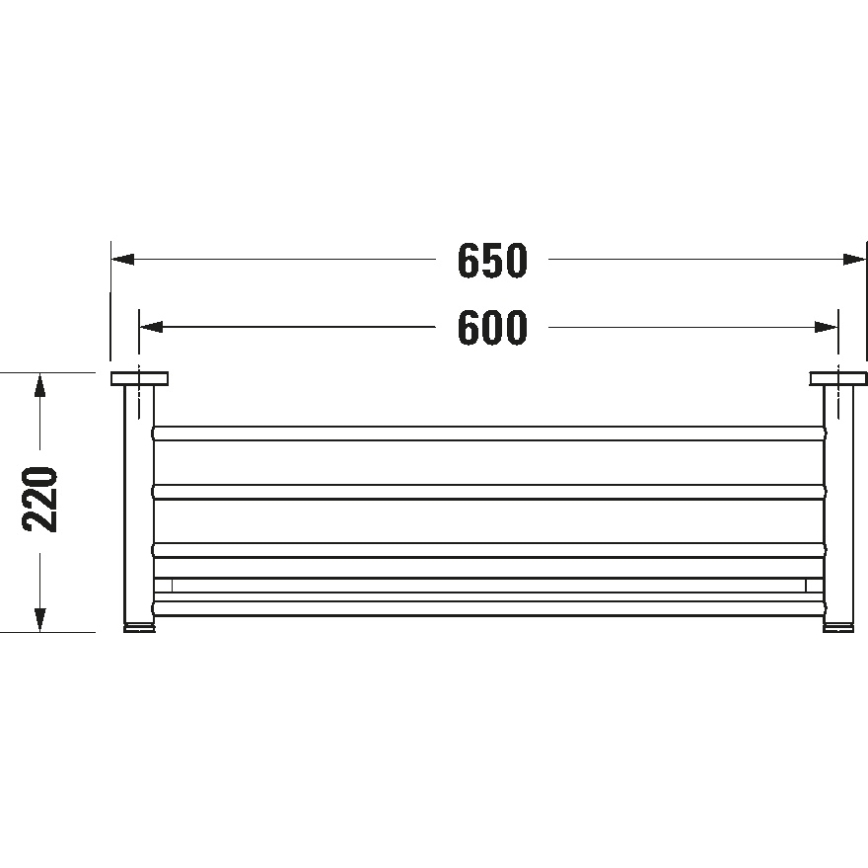 Duravit 99251000 - Стенна закачалка за хавлии D-CODE 65 см, лъскав хром