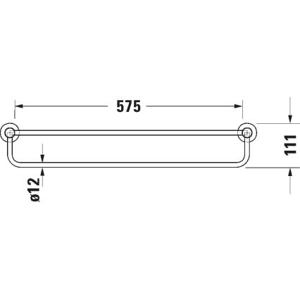 Duravit 99251000 - Стенна закачалка за хавлии D-CODE 65 см, лъскав хром