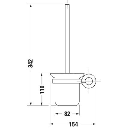 Duravit 99271000 - Стенна четка за WC D-CODE, лъскав хром