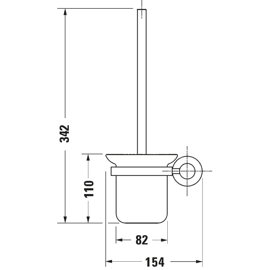 Duravit 99271000 - Стенна четка за WC D-CODE, лъскав хром
