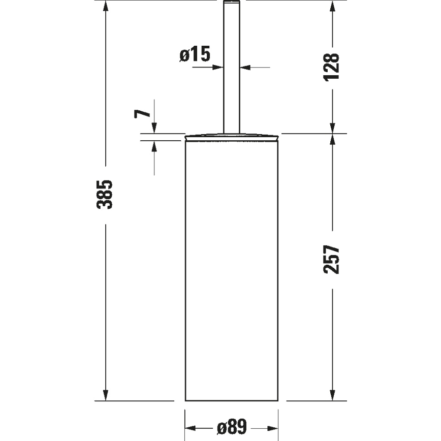 Duravit 99284600 - самостоятелна четка за тоалетна D-CODE, матово черно