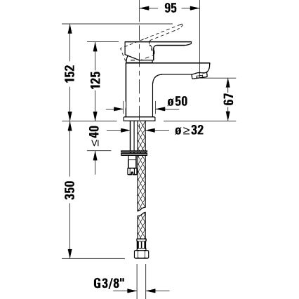 Duravit DC1013002010 - Смесител за умивалник D-CODE, блестящ хром