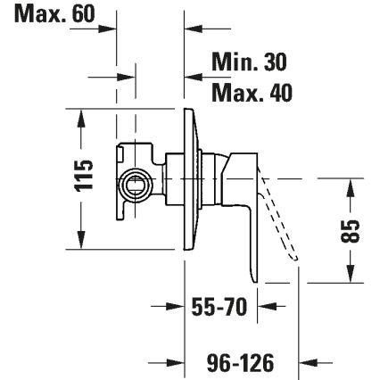 Duravit DC4210007046 - Смесител за душ за вграждане D-CODE матово черно