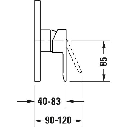 Duravit DC4210010010 - Душ смесител за вграден монтаж D-CODE лъскав хром
