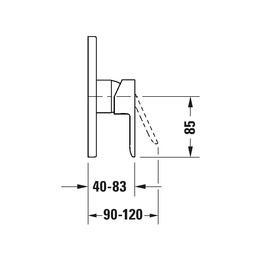 Duravit DC4210010010 - Душ смесител за вграден монтаж D-CODE лъскав хром