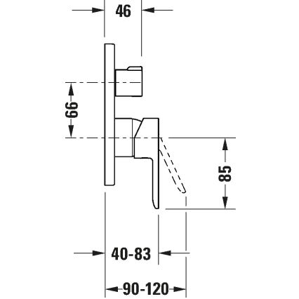 Duravit DC4210012046 - Смесител за душ за вграден монтаж D-CODE с матово черно покритие