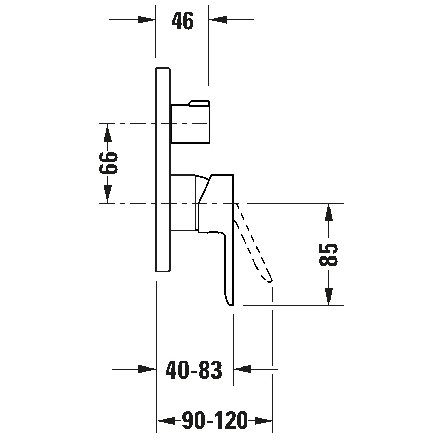 Duravit DC5210012010 - Вграден смесител за вана D-CODE, полирано хромирано покритие