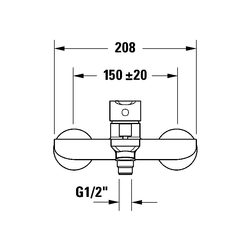Duravit DC5230001010 - Смесител за вана D-CODE, лъскав хром