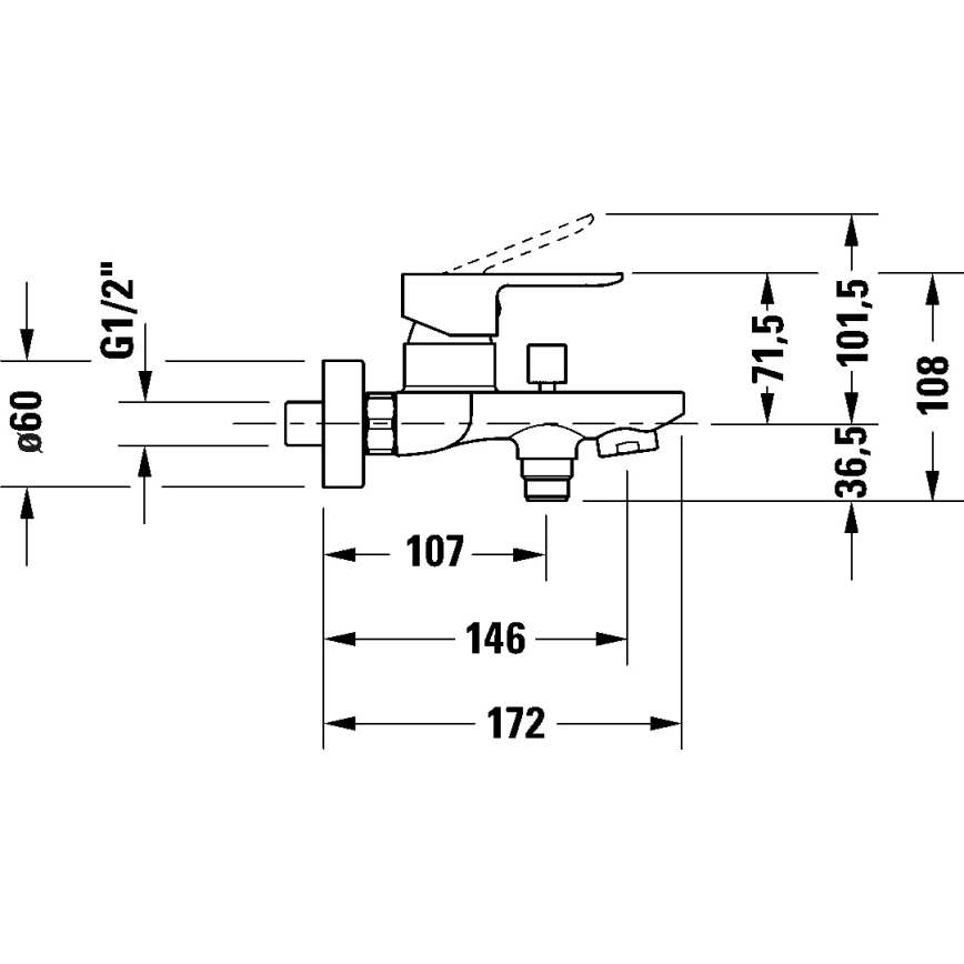 Duravit DC5230001046 - Смесител за вана D-CODE в матово черно