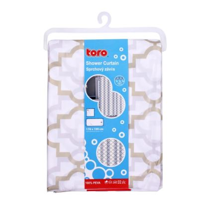 Душ завеса TORO EASY 178x199 см бял/жълт