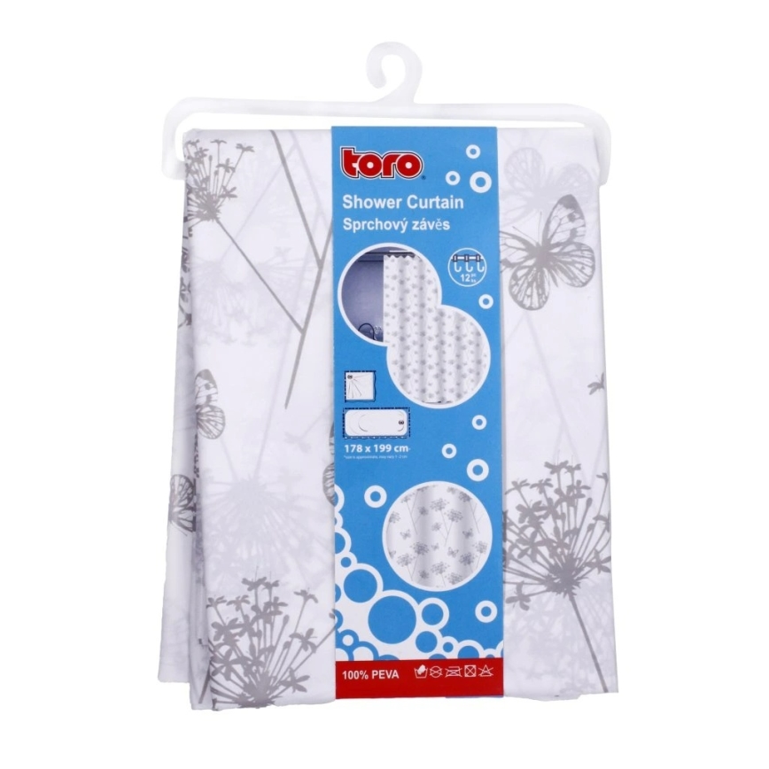 Душ завеса TORO PREMIUM 178x199 см цветя