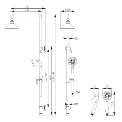 Душ комплект AEROSKOBING от месинг