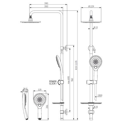 Душов комплект MARTOFTE, черен