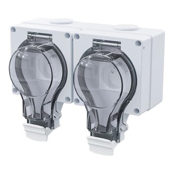 Двоен контакт за влажни помещения 230V/16A IP66