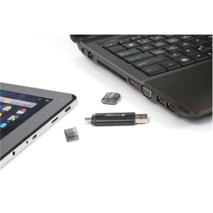 Двойна флашка USB + MicroUSB 32GB черна