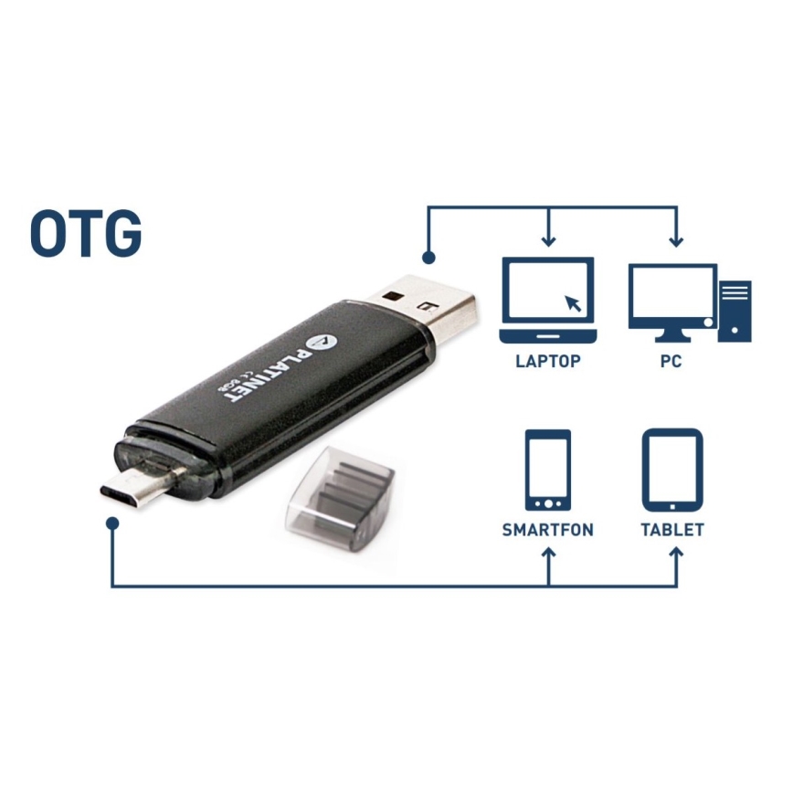 Двойна флашка USB + MicroUSB 32GB черна
