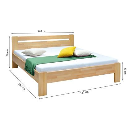 Двойно легло от масивно дърво AMARA 180x200 см бук