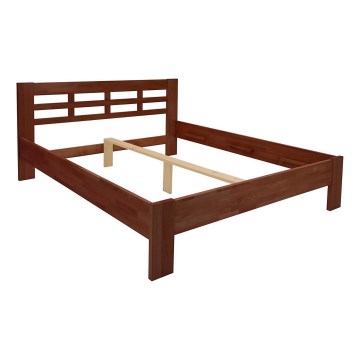 Двойно легло от масивно дърво ANGELA 180x200 см тъмен орех