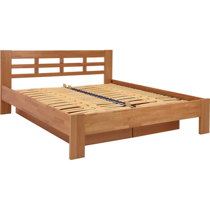 Двойно легло от масивно дърво с вместимост ANGELA 180x200 см слива