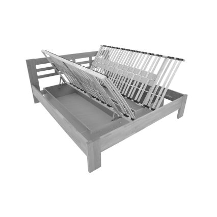 Двойно легло от масивно дърво с вместимост ANGELA 180x200 см слива