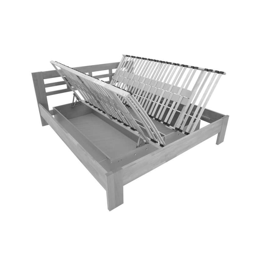 Двойно легло от масивно дърво с вместимост ANGELA 180x200 см слива