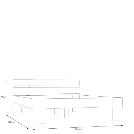 Двойно легло PIROA 160x200 см бежово