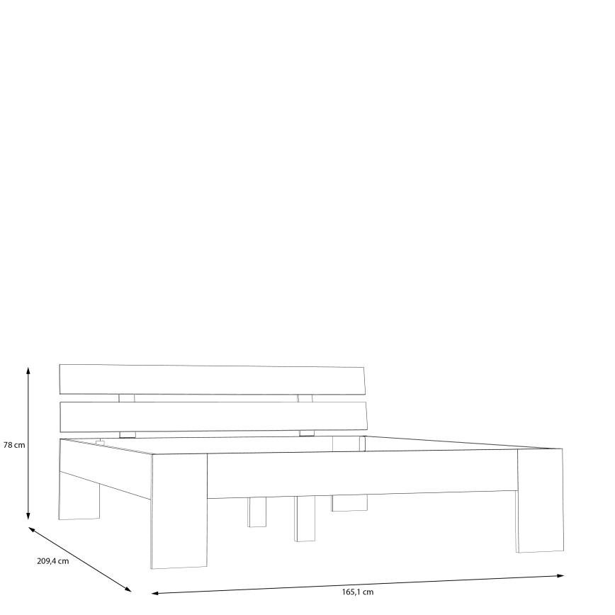 Двойно легло PIROA 160x200 см бежово