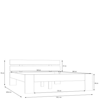 Двойно легло PIROA 160x200 см бежово