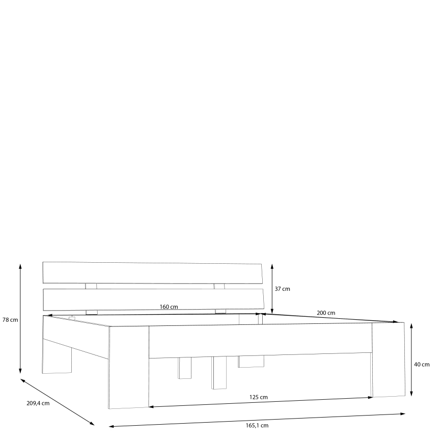 Двойно легло PIROA 160x200 см бежово