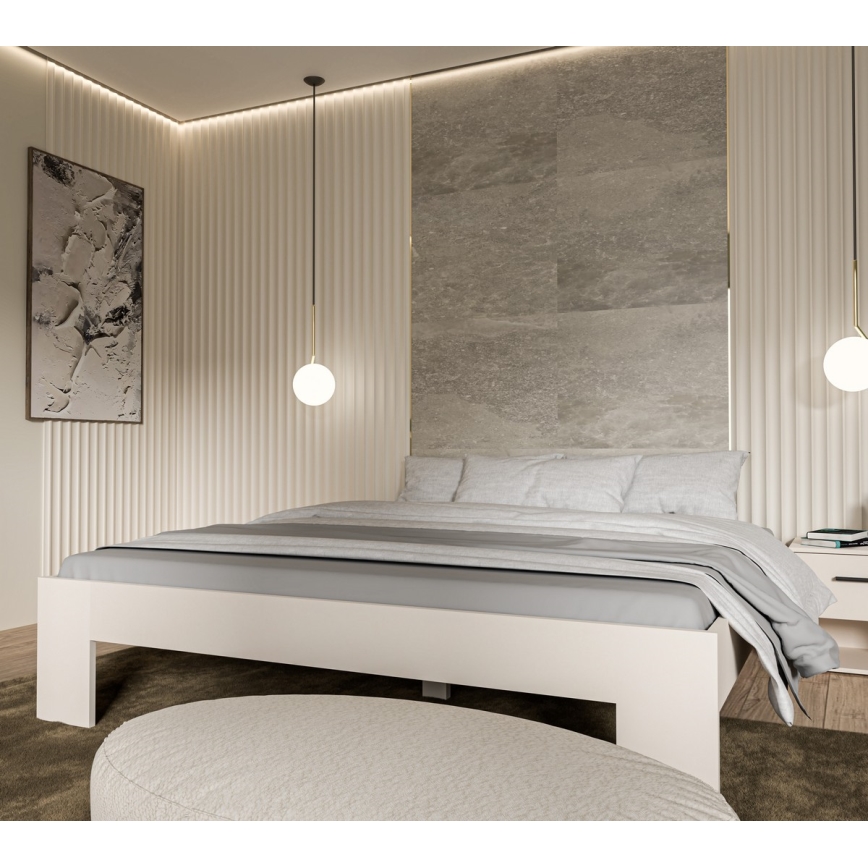 Двойно легло PIROA 180x200 см бежово